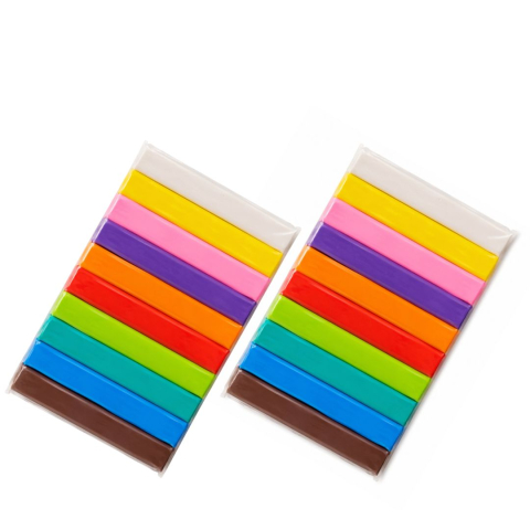 Set 2 plastiline multicolor 400 g, 20 batoane colorate pentru copii, non-toxice, modelaj 3D, lucru manual, joc creativ, scoala si gradinita