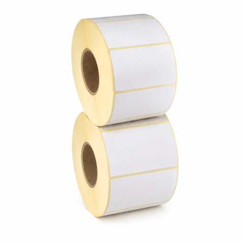Diverse accesorii papetarie - Set 2 role etichete termice albe 35 x 25 mm, 1500 bucati/rola, total 3000 etichete autoadezive fara ribon pentru coduri de bare, preturi si inventar