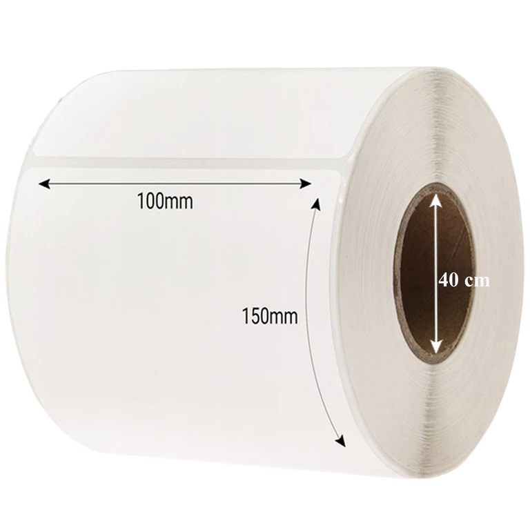 Set 2 role etichete termice autoadezive albe 100 x 150 mm, printare fara ribon, 500 etichete/rola, perforate, adeziv puternic pentru AWB, transport si logistica [9]