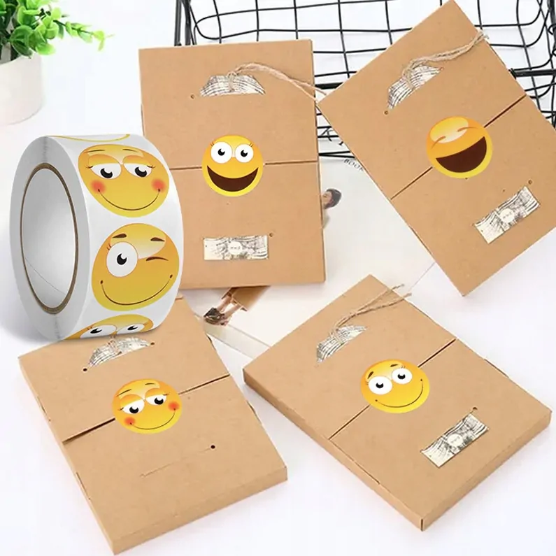 Set 2 role stickere galbene 2,5 x 2,5 cm, 1000 abtibilduri autoadezive, 500 pe rola [5]