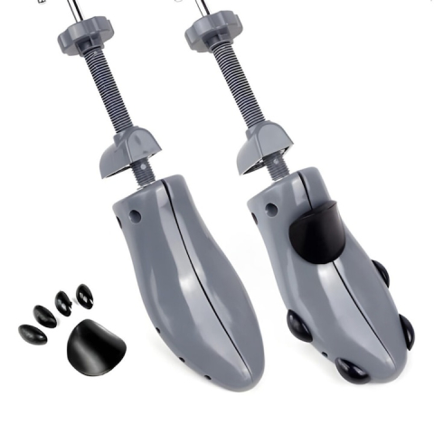 CASA & GRADINA - Set 2 sanuri incaltaminte reglabile, pentru largire si alungire pantofi, ABS si metal, marime 39-43, universale, gri