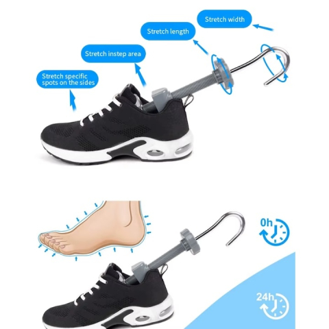 Set 2 sanuri, pentru largit si alungit incaltaminte, ABS/metal, marime 39-43, universale, reglabile, gri [2]