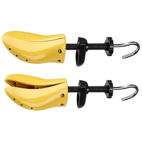 Set 2 sanuri pentru largit si alungit incaltaminte, universale, reglabile, plastic si metal, marime 39-43, galben/negru [2]