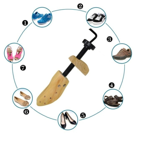 Set 2 sanuri universale reglabile din lemn si metal pentru largit si alungit incaltamintea – Dispozitiv profesional pentru pantofi, adidasi si ghete [5]