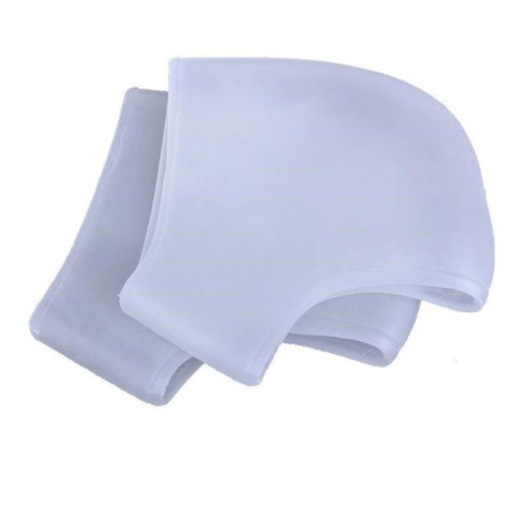 Set 2 sosete pentru protectia calcaielor, din silicon, marime universala, alb [2]