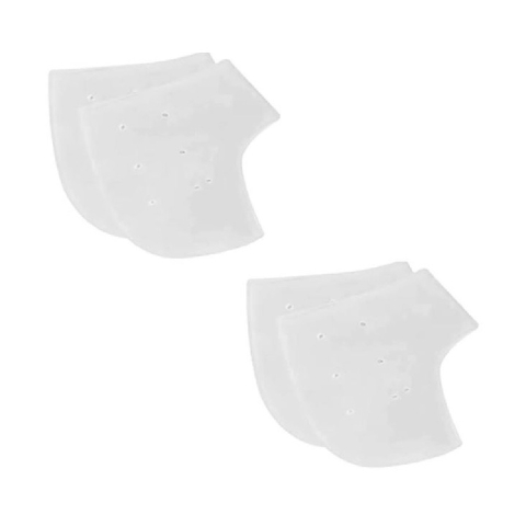 CASA & GRADINA - Set 2 sosete pentru protectia calcaielor, din silicon, marime universala, alb