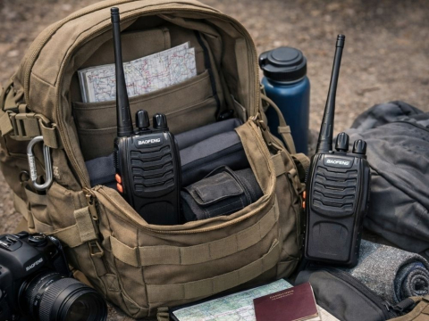 Set 2 statii radio portabile, 16 canale, raza de actiune pana la 8 km, frecventa 400-470 MHz, baterie 1500 mAh, casti si incarcatoare incluse, negru [9]