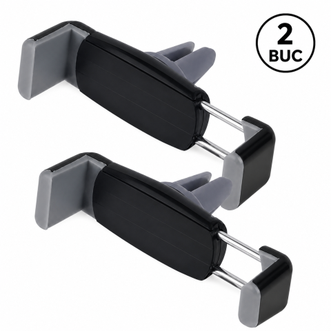 Set 2 suporturi auto negre pentru telefon 4,7-7,5 cm, extensibile [4]