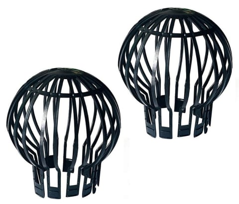 CASA & GRADINA - Set 2 x parafrunzar pentru scurgere jgheab, diametru 132 mm, plastic, negru