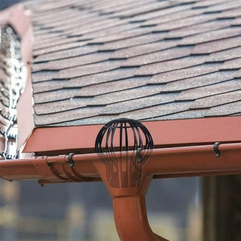 Set 2 x parafrunzar pentru scurgere jgheab, diametru 132 mm, plastic, negru [1]