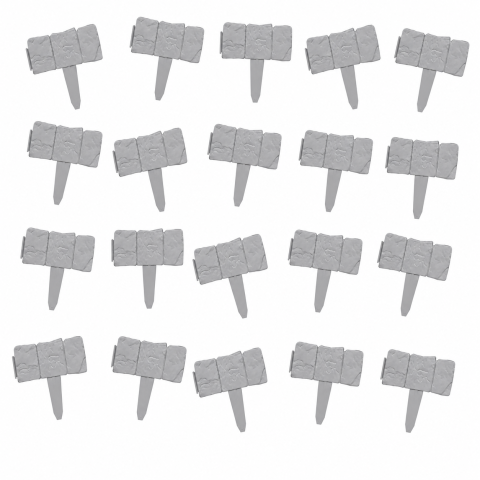 Set 20 borduri decorative pentru gradina, imitatie piatra naturala, modulare, fixare in sol, 25 x 23 cm fiecare, gri [1]