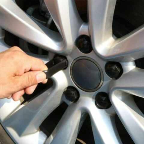 Set 20 capace hexagonale pentru prezoane, plastic, 17 mm, montare prin presare, cleste inclus, negru [1]