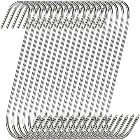 Diverse bucatarie - Set 20 carlige pentru suspendat carnea, tip S, otel inoxidabil, 22.5 cm