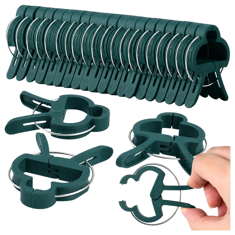 Set 20 cleme verzi 4,5 x 3 cm pentru fixarea plantelor, clipsuri reutilizabile cu arc metalic [9]