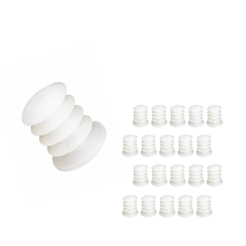 CASA & GRADINA - Set 20 dopuri spirala pentru sticle vin si lichide fermentate, etansare sigura, plastic alb, 22 mm, reutilizabile