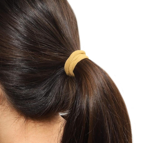 Set 20 elastice par textile 4.5 cm, culori crem, bej, camel, maro, maro inchis, cu tub depozitare transparent [5]