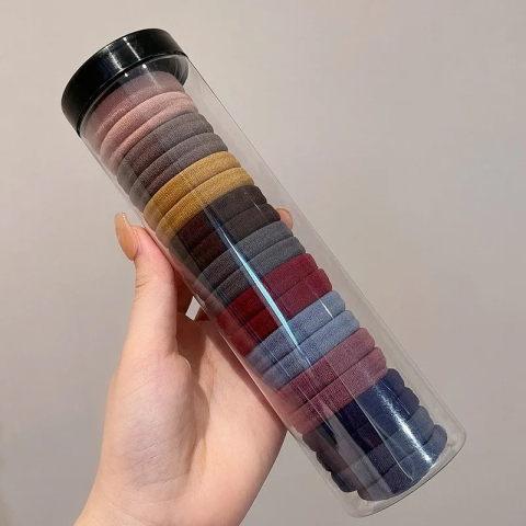 Set 20 elastice pentru par, culori inchise – material premium din elastan, rezistent, elastic si delicat cu parul [4]