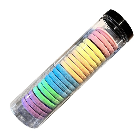 Set 20 elastice pentru par, culori roz – galben – portocaliu – bleu – verde menta – mov – material premium din elastan, rezistent, elastic si delicat cu parul [8]