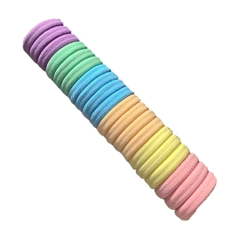 Uz casnic - Set 20 elastice pentru par, culori roz – galben – portocaliu – bleu – verde menta – mov – material premium din elastan, rezistent, elastic si delicat cu parul