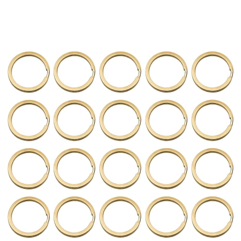 CASA & GRADINA - Set 20 inele pentru chei, auriu 3.4 cm, grosime 2.5 mm, inele metalice tip breloc pentru organizare chei, accesorii, etichete si proiecte creative