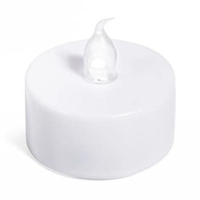 Set 20 lumanari decorative LED albe 3.7 x 3.8 cm, lumina galbena, flacara transparenta, 60 baterii AG4 incluse, decor interior, mese festive, petreceri si evenimente [4]