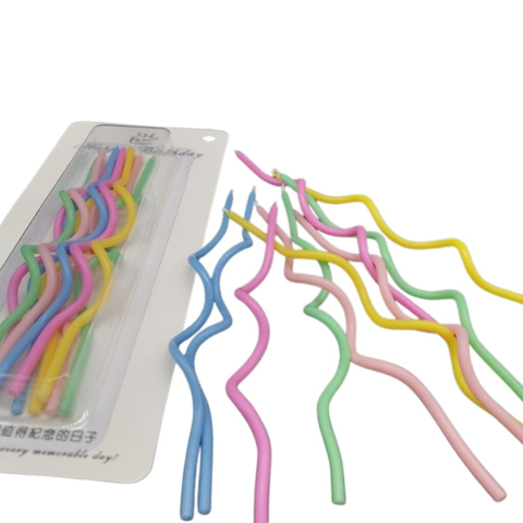 Set 20 lumanari spiralate pentru tort, 2 pachete x 10 bucati, multicolore, 17 cm, parafina, decor aniversar pentru petreceri si zile de nastere [4]
