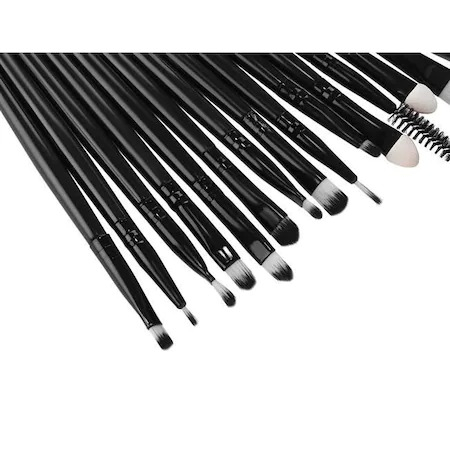 Set 20 pensule de machiaj,make up,manere din lemn - Negru [1]