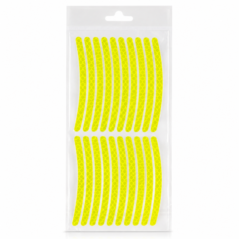 Set 20 stickere reflectorizante galbene pentru jante bicicleta 16-18 inch [2]