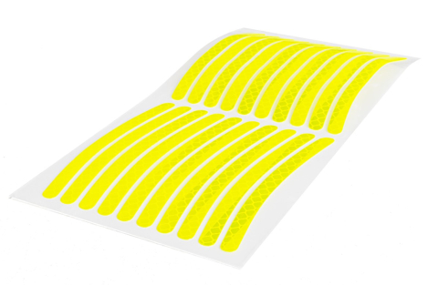 Set 20 stickere reflectorizante galbene pentru jante bicicleta 16-18 inch [3]