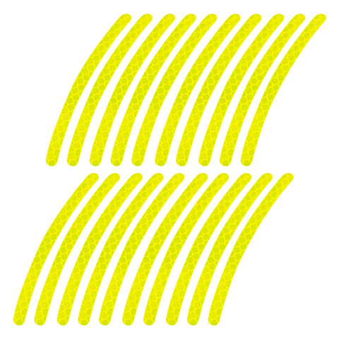 Ciclism - Set 20 stickere reflectorizante galbene pentru jante bicicleta 16-18 inch