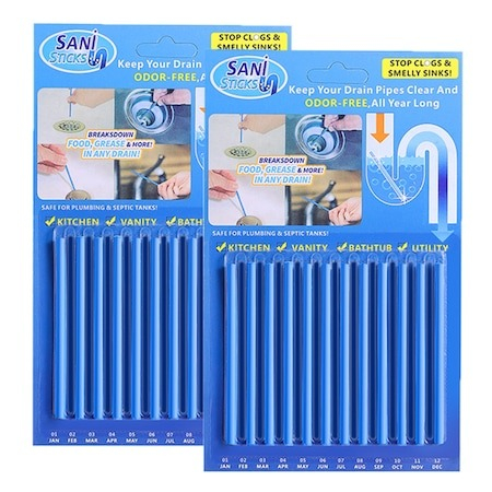 Diverse baie - Set 24 betisoare de uz caznic pentru desfundat sifon si scurgeri - Albastru