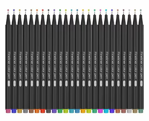 Set 24 finelinere multicolore, varf fin 0,4 mm, pixuri colorate pentru desen [4]