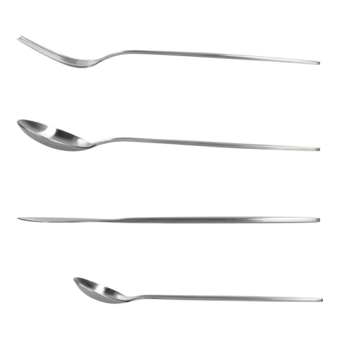 Set 24 tacamuri, stil portughez, 6 linguri, 6 furculite, 6 lingurite, 6 cutite, otel inoxidabil, argintiu [1]