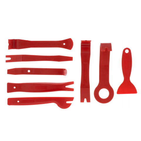 Set 24 unelte profesionale pentru demontare tapiterie auto, extractoare clipsuri, leviere plastic, chei radio si carlige pentru garnituri, in cutie de depozitare [3]