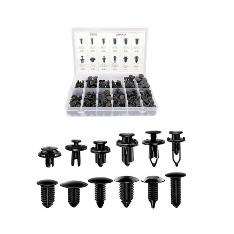 ARTICOLE AUTO - Set 240 clipsuri/ cleme auto universale de fixare, 12 dimensiuni diferite