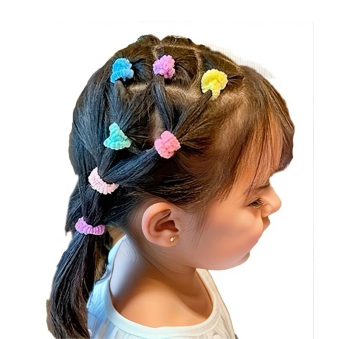 Set 25 elastice par multicolor, material textil moale, cutie transparenta depozitare [2]