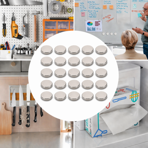 Set 25 magneti neodim disc N48 10x1.5 mm, magneti rotunzi puternici, fixare precisa, proiecte DIY si aplicatii tehnice [3]