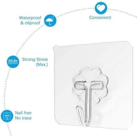 Set 28 carlige adezive transparente, rezistente, multifunctionale, plastic, metal [1]