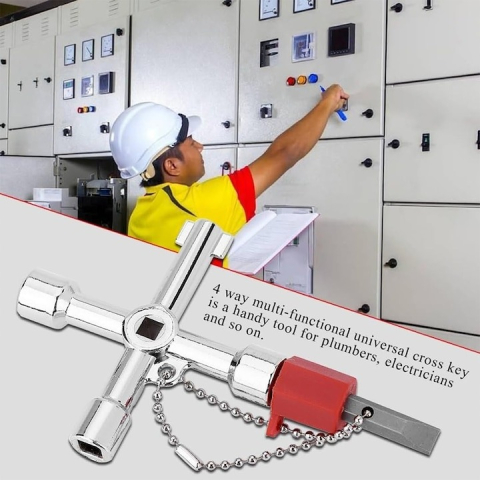 Set 2x cheie universala multifunctionala pentru tablouri electrice 6in1 - Gri [3]