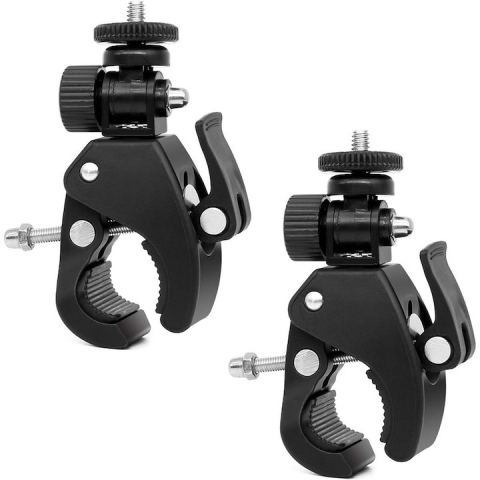 Echipamente vlogging - Set 2x Clema de fixare si prindere cu filet universal 1/4 pentru camere foto,gopro,atasare pe ghidon bicicleta