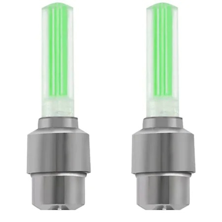 Ciclism - Set 2 lumini decorative valva LED pentru biciclete,auto - Verde
