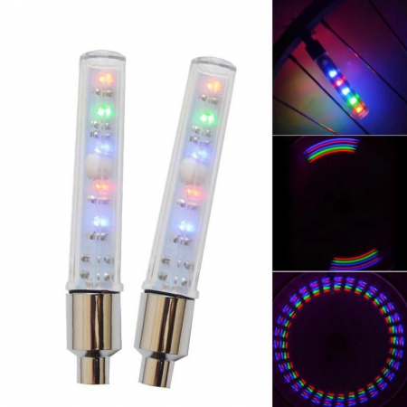 Ciclism - Set 2 lumini decorative valva cu 5 LED-uri pentru biciclete,auto - Multicolor