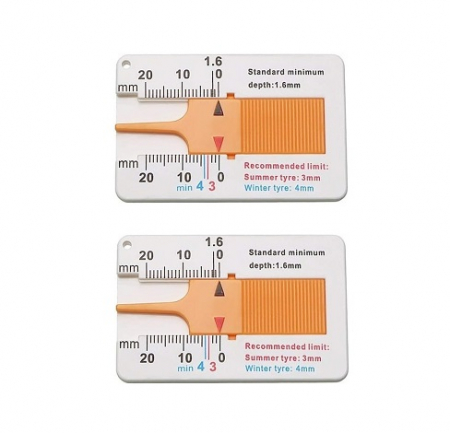 Alte articole auto - Set 2x Manometru dispozitiv de masurat anvelope, din plastic, 42-65 mm