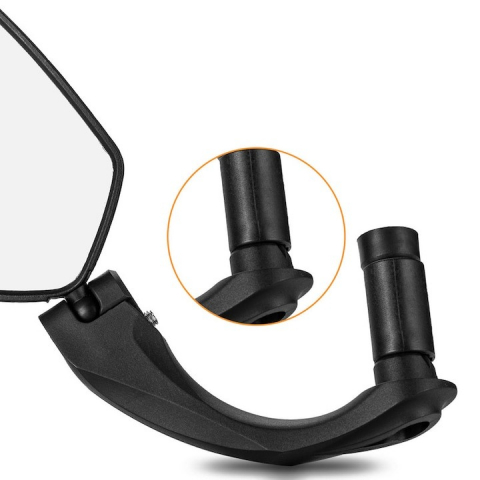 Set 2x Oglinda retrovizoare pentru bicicleta, ajustabila, rotatie 360°, 11 x 6 cm, negru [4]