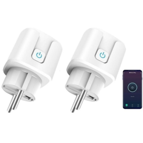 ELECTRONICE - Set 2x Priza inteligenta WiFi,16 Ah, Monitorizare consum energie, conectare Alexa si Google Assistant, Alb