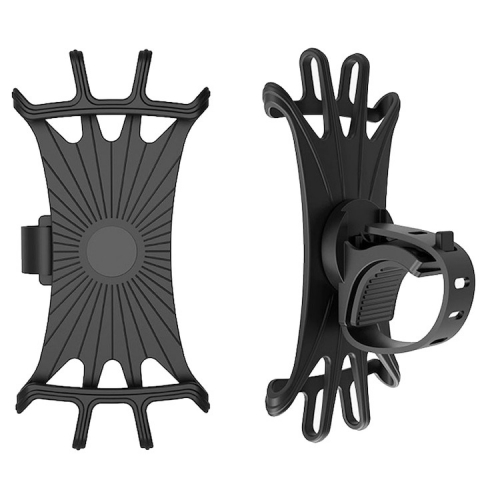 Ciclism - Set 2x Suport telefon din silicon pentru bicicleta,rotire 360 grade - Negru