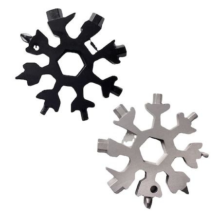 Surubelnite si biti - Set 2x Surubelnita multifunctionala,18 in1, Model fulg de nea 6x6 cm - Negru, gri