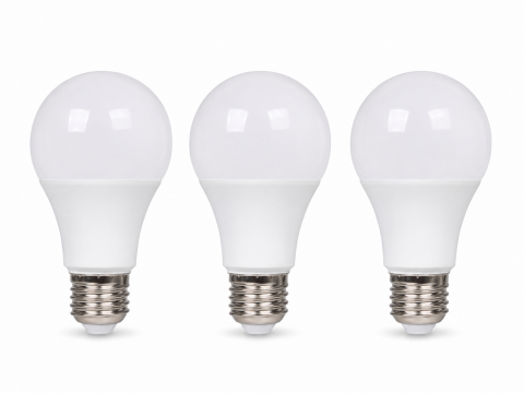 Set 3 becuri LED 12W E27, lumina alb cald, iluminare intensa, consum redus de energie, potrivite pentru locuinta, birou si spatii comerciale [1]