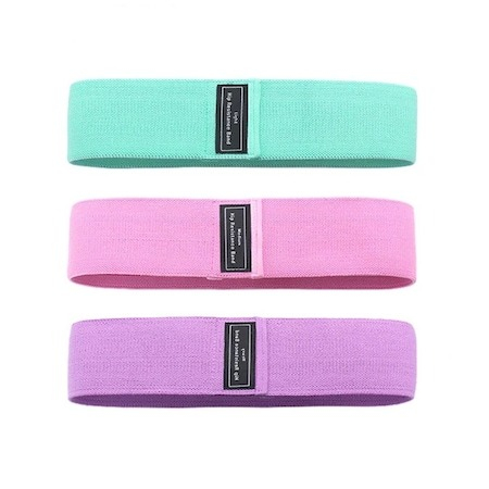 Fitness - Set 3 benzi elastice profesionale din polibumbac cu fibre de latex - Multicolor