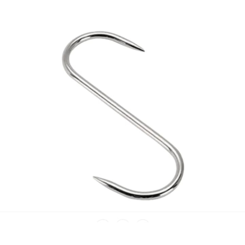 Set 3 carlige inox forma S pentru afumare carne, macelarie, rezistente, sustinere grea, 16 cm, argintiu [3]